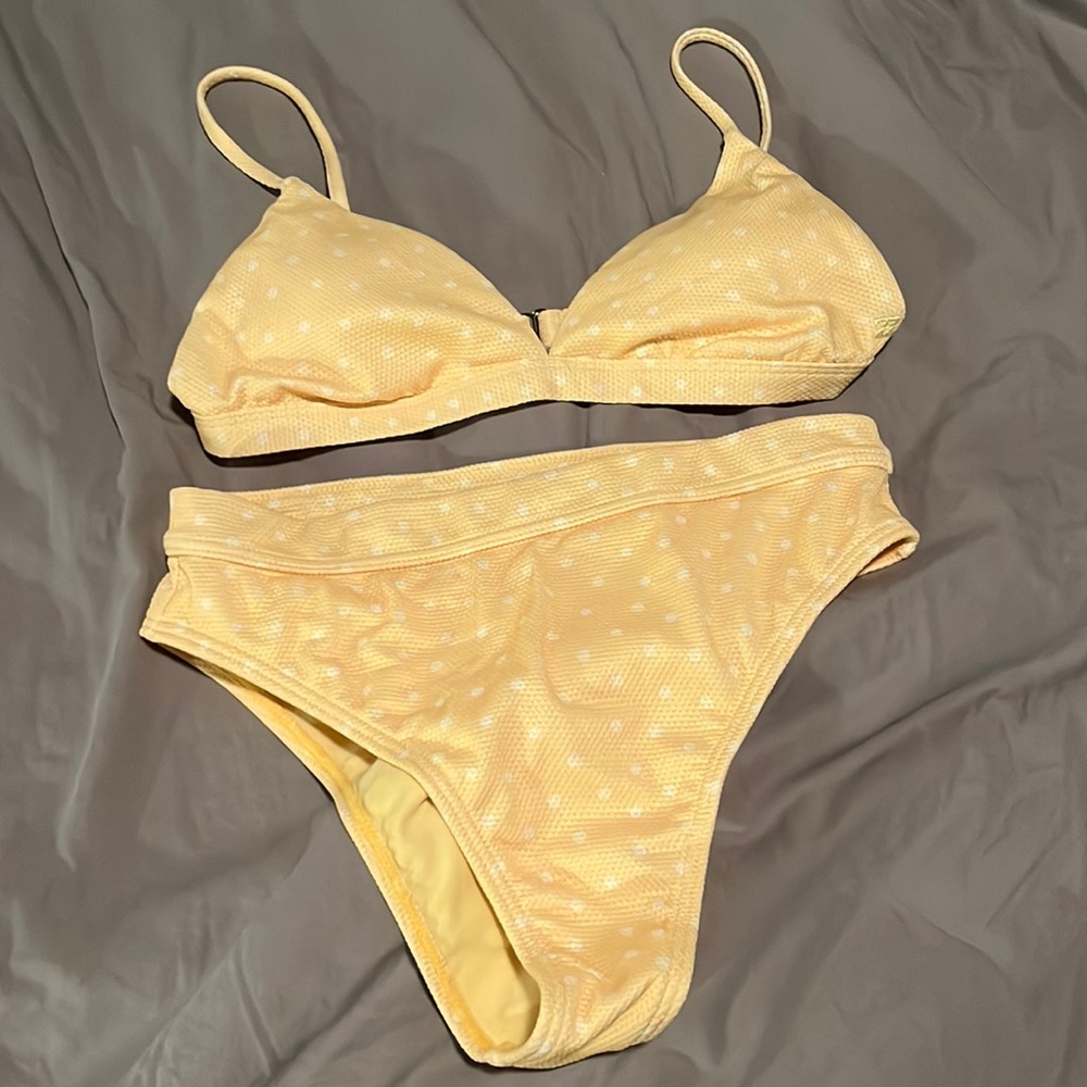 Billabong yellow polka dot bikini